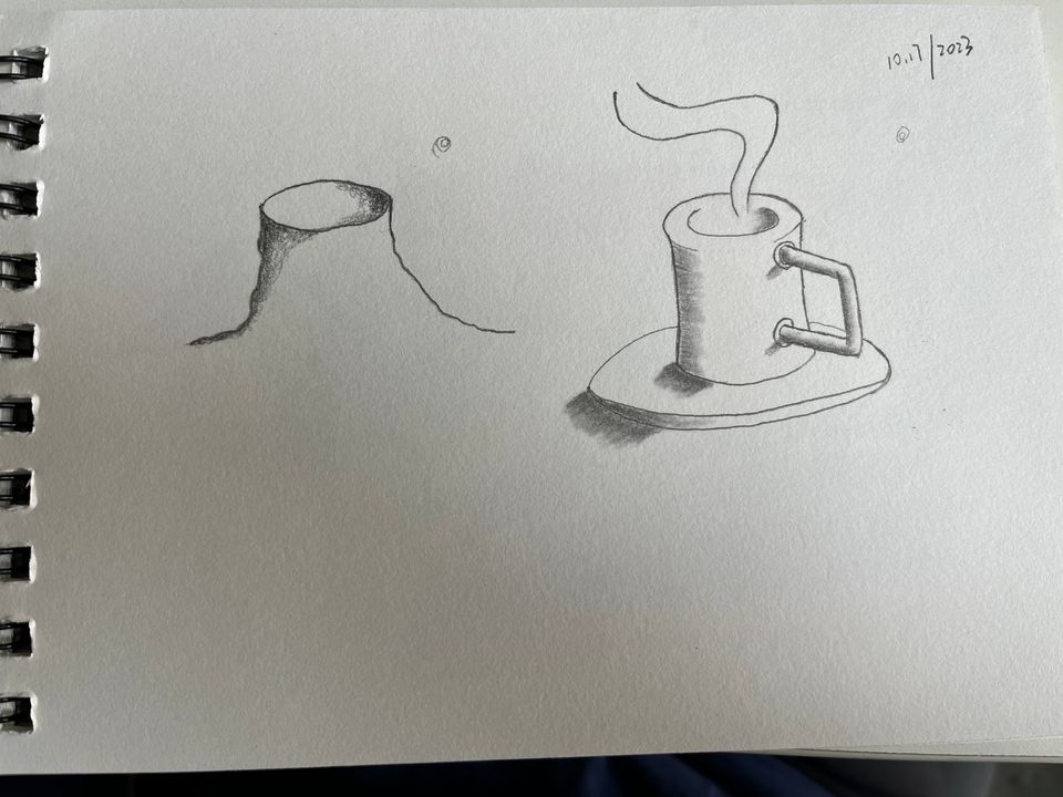 火山与咖啡杯